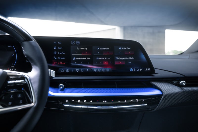 The 2026 OPTIQ-V Display Screen Displaying the V-Mode Settings | Joe Cooper Cadillac of Shawnee in Shawnee OK